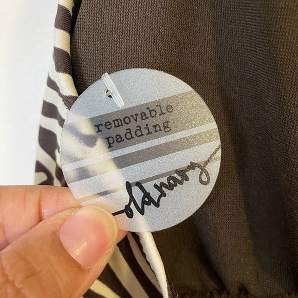 Old Navy Zebra Print Brown and Cream Halter Swimsuit Tank Top size XL - Picture 6 of 9